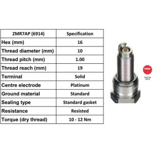 NGK Spark Plug ZMR7AP Plugs [Box 4]