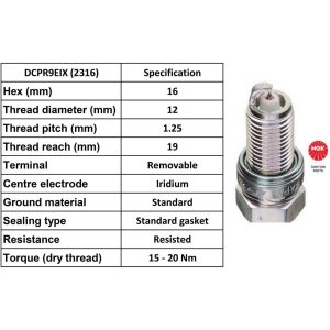 NGK Spark Plug DCPR9EIX Iridium Plugs [Box 4]