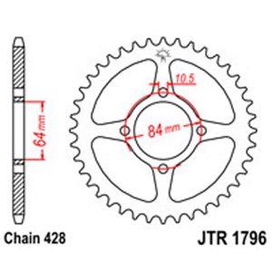 JT Rear Sprockets R/W 1796-51
