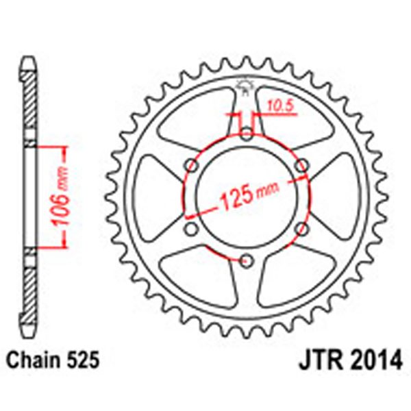 JT Rear Sprockets R/W 2014-47 TRI