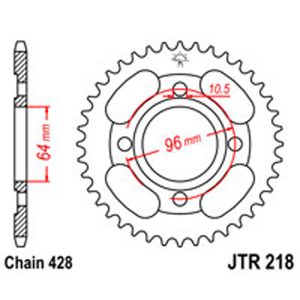 JT Rear Sprockets R/W 218-44 HON
