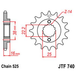 JT Gear Box Sprockets G/B 740-15 DUCATI
