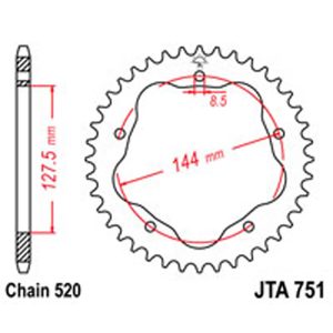 JT Rear Sprockets R/W 751-42SC Alloy Ducati S/O