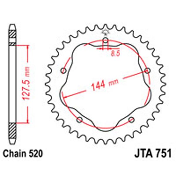 JT Rear Sprockets R/W 751-42SC Alloy Ducati S/O