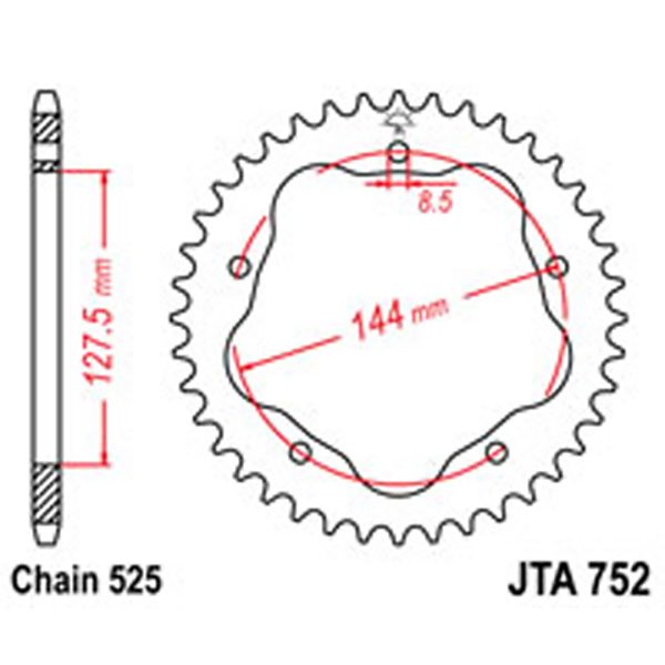 JT Rear Sprockets R/W 752-36SC Alloy Ducati