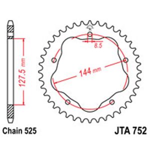 JT Rear Sprockets R/W 752-42SC Alloy Ducati