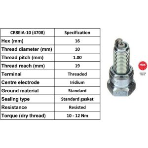 NGK Spark Plug CR8EIA-10 Plugs [Box 4]