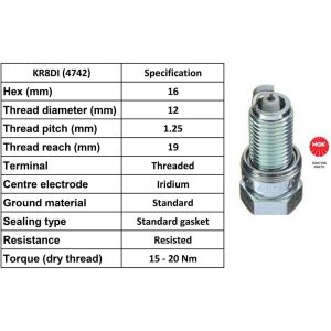 NGK Spark Plug KR8DI Plugs [Box 4]