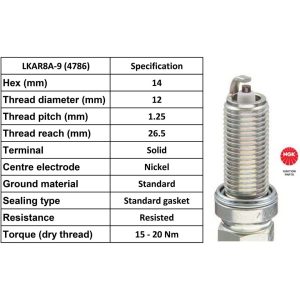 NGK Spark Plug LKAR8A-9 Plugs [Box 10]