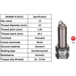 NGK Spark Plug LMAR8A-9 Plugs [Box 10]