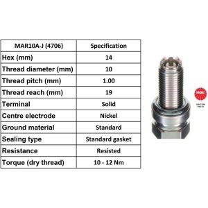 NGK Spark Plug MAR10A-J Plugs [Box 10]