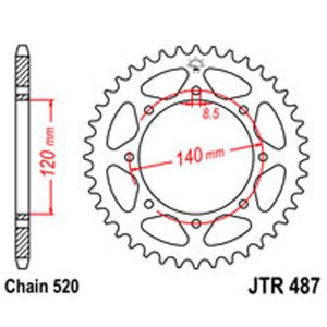 JT Rear Sprockets R/W 487-46T KAW [491] S/O