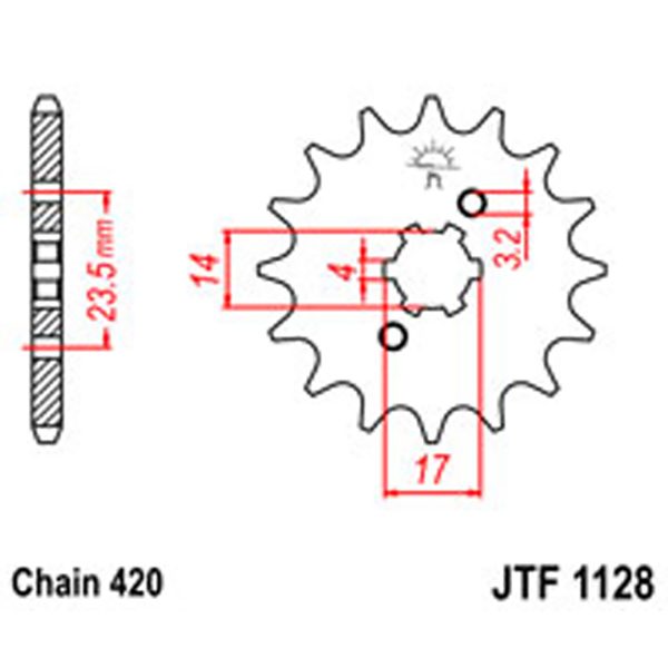 JT Gear Box Sprockets G/B 1128-11