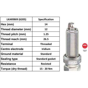 NGK Spark Plug LKAR9BI-9 Plugs [Box 4]