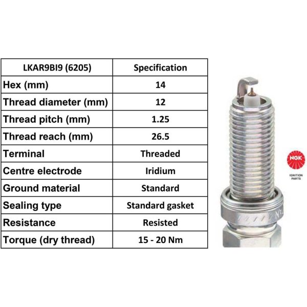 NGK Spark Plug LKAR9BI-9 Plugs [Box 4]