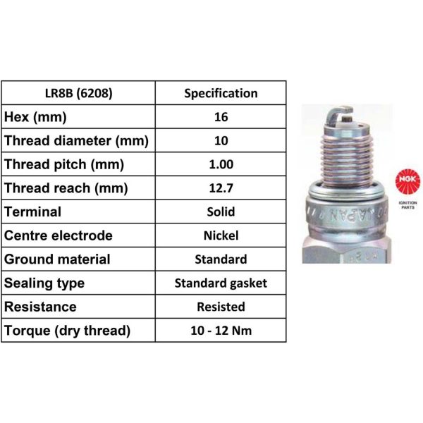 NGK Spark Plug LR8B Plugs [Box 10]