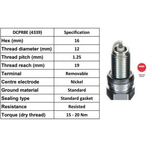 NGK Spark Plug DCPR8E [4339] Plugs [Box 10]