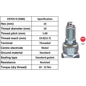 NGK Spark Plug CR7EH-9 Plugs [Box 10]