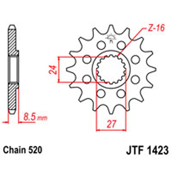 JT Gear Box Sprockets G/B 1423-17 SUZ