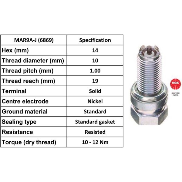 NGK Spark Plug MAR9A-J Plugs [Box 10]
