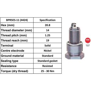 NGK Spark Plug BPR5ES-11 Plugs [Box 10]