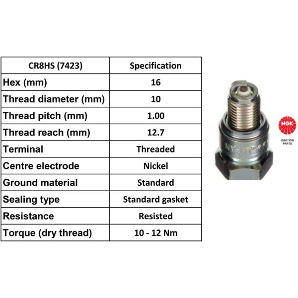 NGK Spark Plug CR8HS Plugs [Box 10]