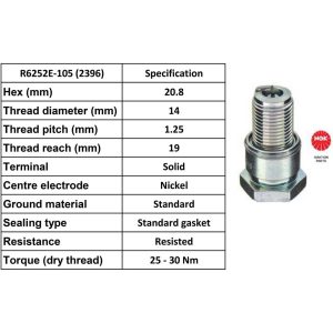 NGK Spark Plug R6252E-105 Plugs [Box 4]-SPECIAL ORDER