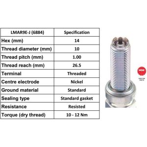 NGK Spark Plug LMAR9E-J Plugs [Box 10]