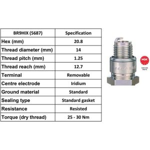 NGK Spark Plug BR9HIX/B9HVX Plugs [Box 4]