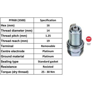 NGK Spark Plug PFR6B Plugs [Box 4]