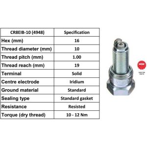 NGK Spark Plug CR8EIB Plugs [Box 4]