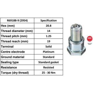 NGK Spark Plug R6918B-9 Plugs [Box 4]