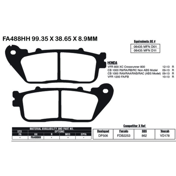 EBC Brake Pads FA488HH