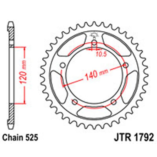 JT Rear Sprockets R/W 1792-41 [4398] KAW