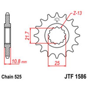 JT Gear Box Sprockets G/B 1586-16T YAM [2086]