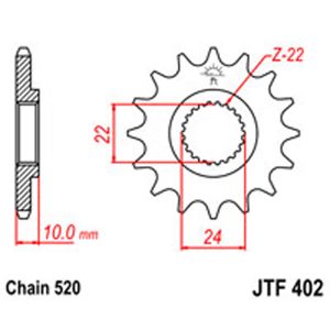 JT Gear Box Sprockets G/B 402-16T BMW