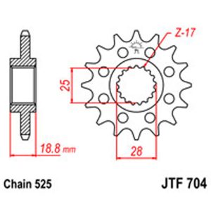JT Gear Box Sprockets G/B 704-17T APRILIA/BMW