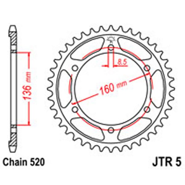 JT Rear Sprockets R/W 5-47