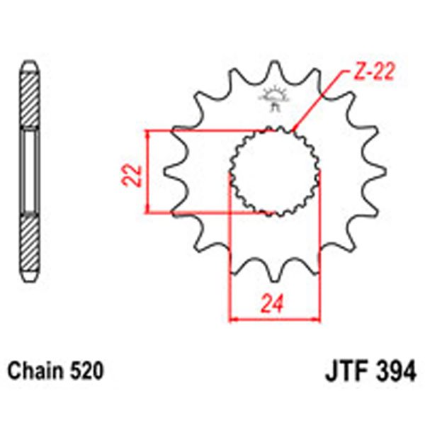 JT Gear Box Sprockets G/B 394-17 Aprilia