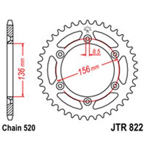 JT Rear Sprockets R/W 822-44 [820] S/O