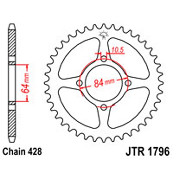 JT Rear Sprockets R/W 1796-49