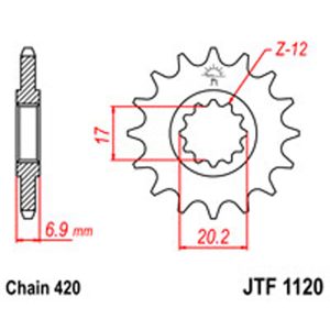 JT Gear Box Sprockets G/B 1120-12