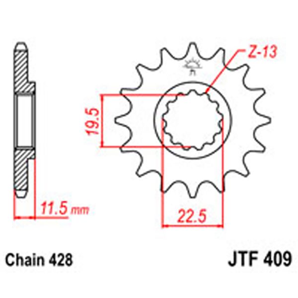 JT Gear Box Sprockets G/B 409-14T SUZ [4101]