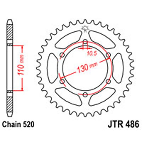 JT Rear Sprockets R/W 486-43 KAW [504]