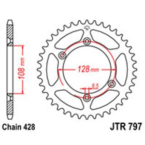 JT Rear Sprockets R/W 797-51 KAW