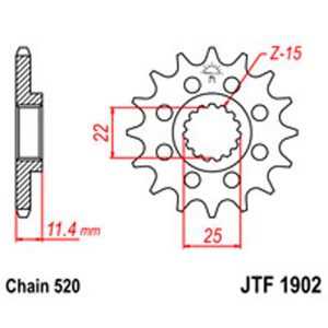 JT Gear Box Sprockets G/B 1902-16