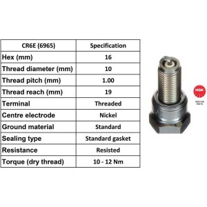 NGK Spark Plug CR6E Plugs [Box 10]