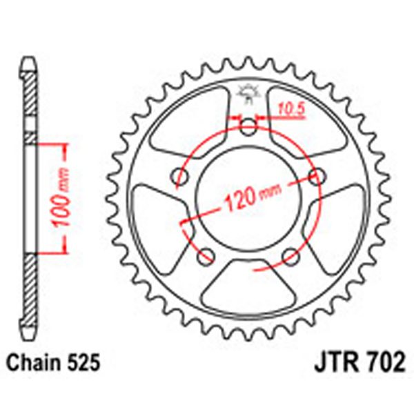 JT Rear Sprockets R/W 702-42 APRILIA