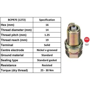 NGK Spark Plug BCPR7EIX Iridium Plugs [Box 4]