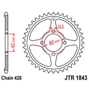 JT Rear Sprockets R/W 1843-49 YAM